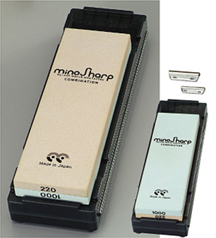 Piedra de Afilar MinoSharp 471 grano: áspero-220 & mediano-1000  CuchillosGlobal
